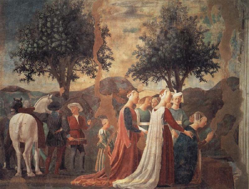 Piero della Francesca Die Konigin von Saba betet das Kreuzesholz an Spain oil painting art